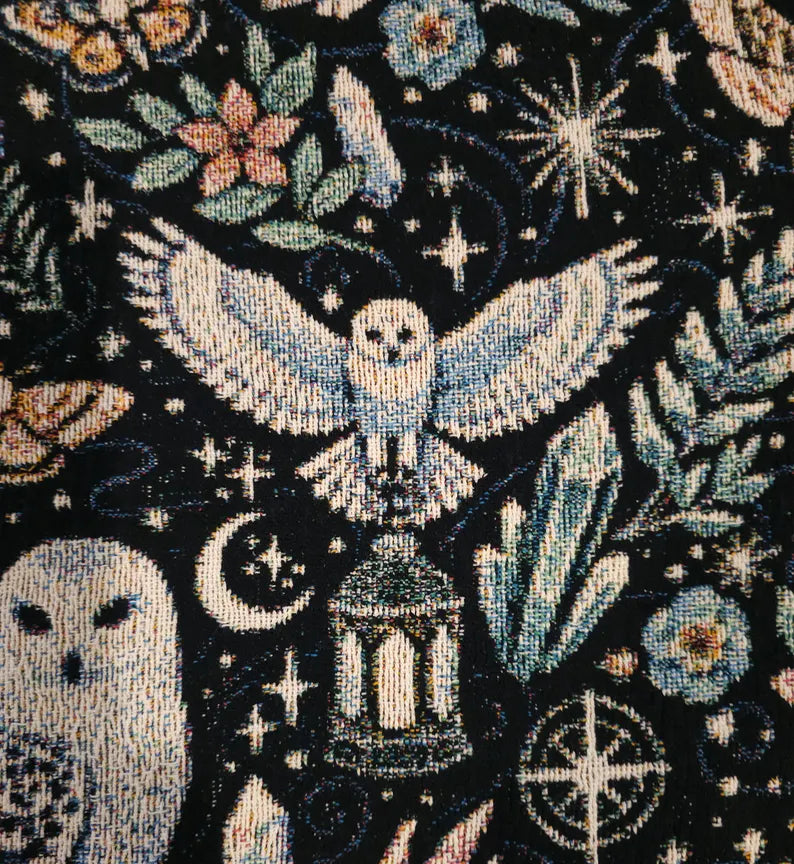 Mystical Owls Woven Blanket