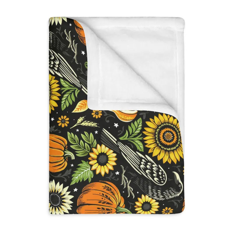 Autumn Crows Plush Blanket
