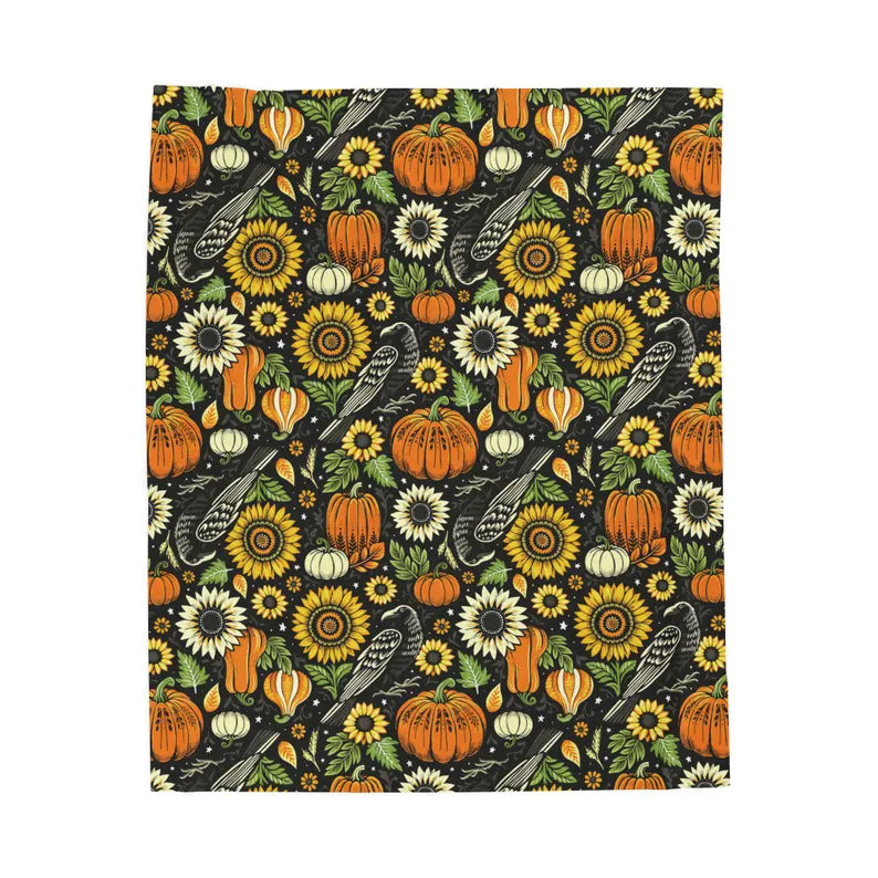 Autumn Crows Plush Blanket