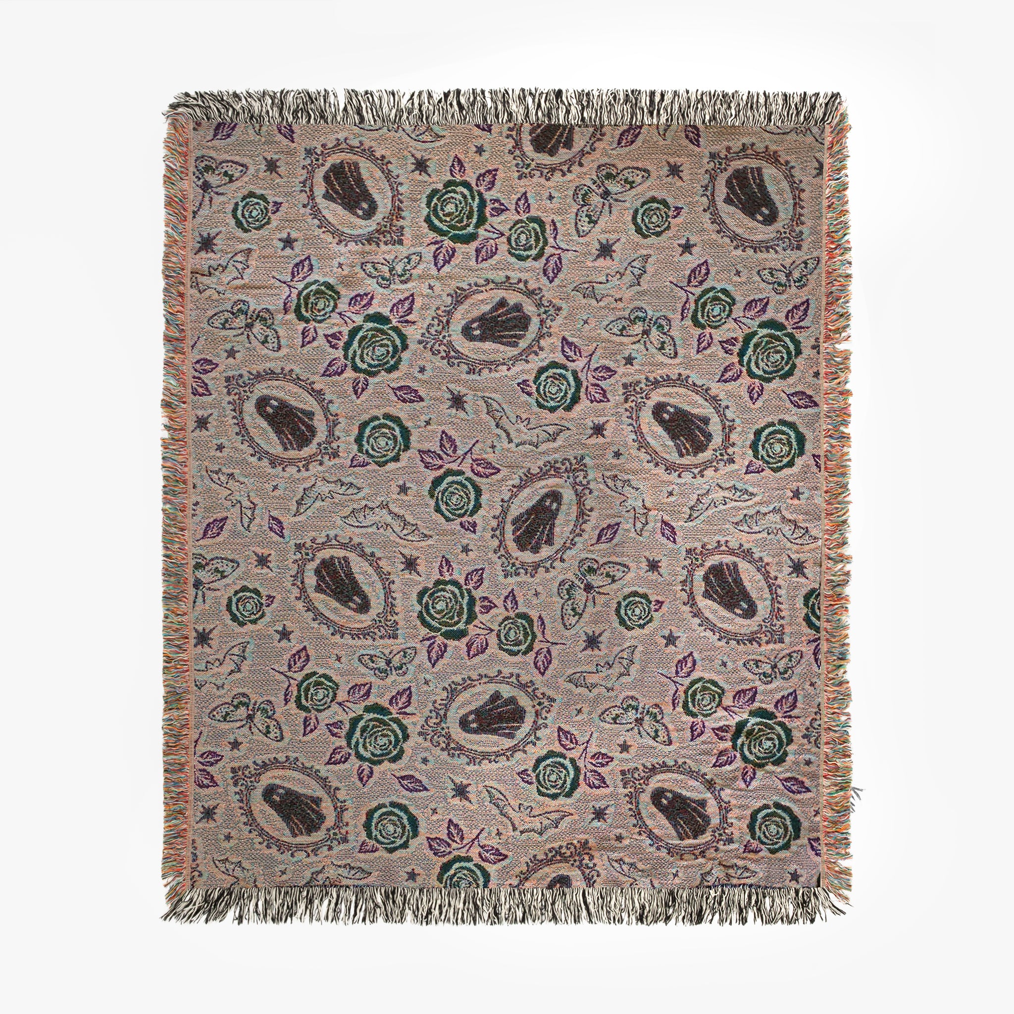 Floral Ghosts Woven Blanket