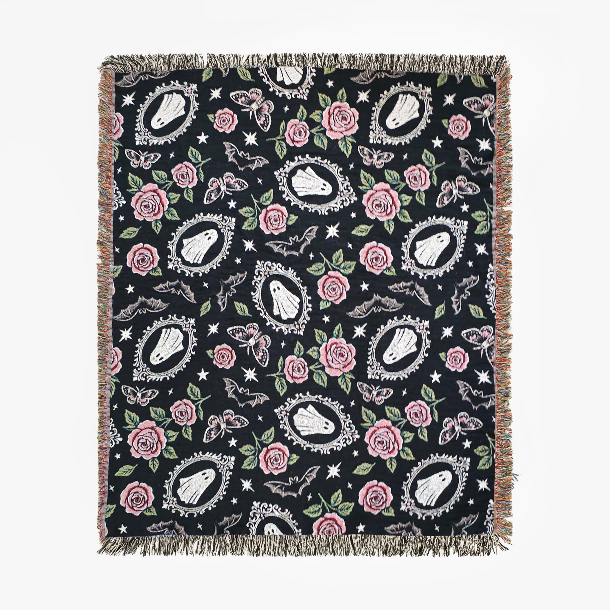 Floral Ghosts Woven Blanket