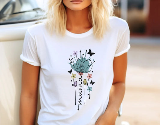 Mama Flower- T-shirt, Mothers day T-shirt, Floral Shirt, Gift For Mom
