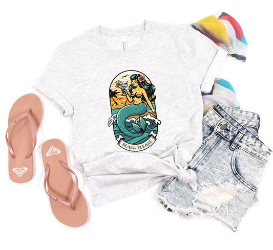 Beach Please Mermaid T-Shirt