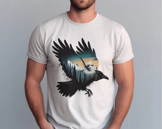 Raven Double Exposure T-Shirt