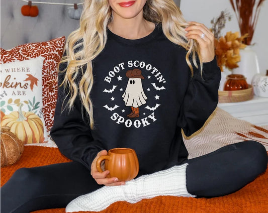 Boot Scootin Spooky Halloween Crewneck Sweatshirt