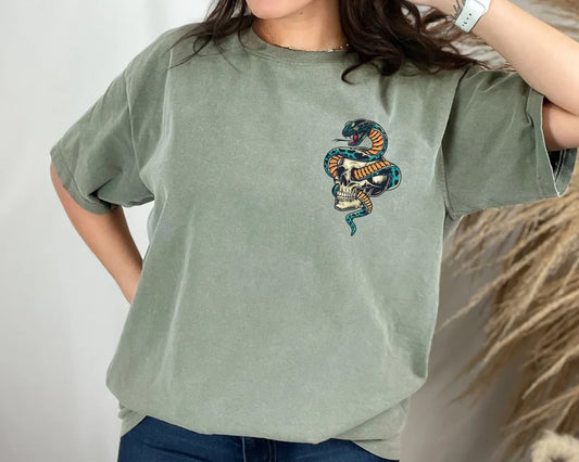 Snake & Skull Tattoo T-Shirt