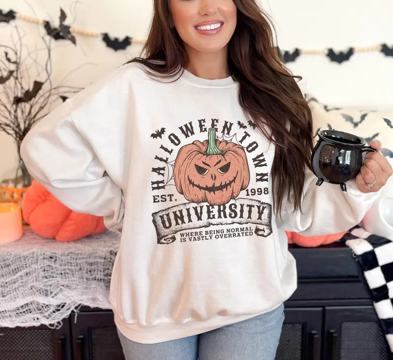 Halloweentown Est 1998 Sweatshirt, Retro Halloween Town Crewneck Sweater Halloweentown University, Halloween Fall Sweatshirt