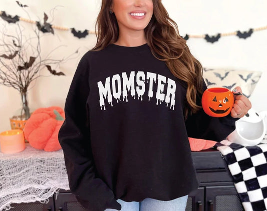 Momster Halloween Shirt, Halloween Sweatshirt, Fall Sweatshirt Spooky Season TShirt, Fall Shirts for Women Momster Sweatshirt Momster Shirt
