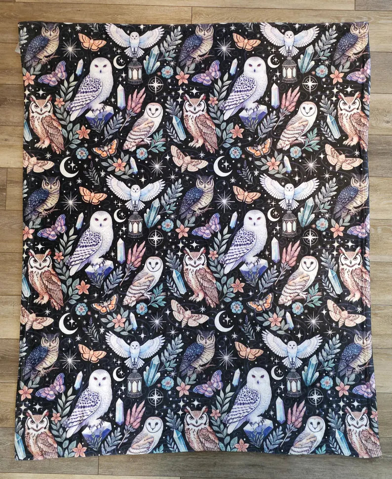 Mystical Owls Plush Blanket