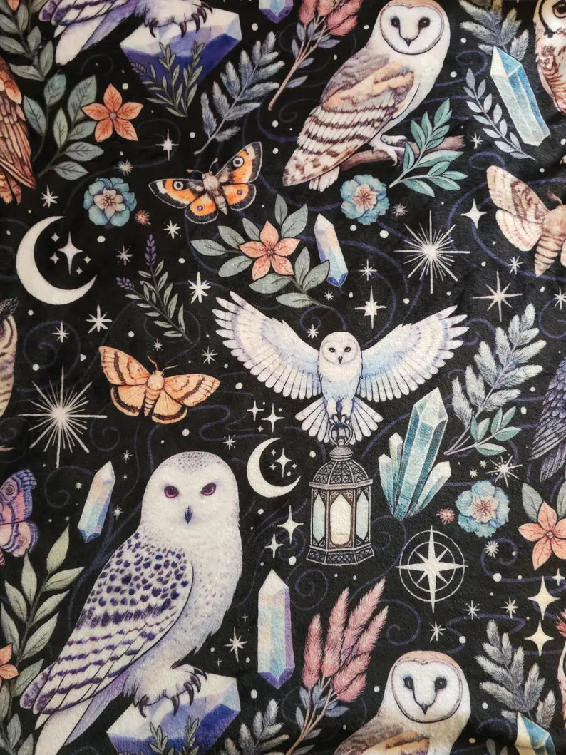 Mystical Owls Plush Blanket