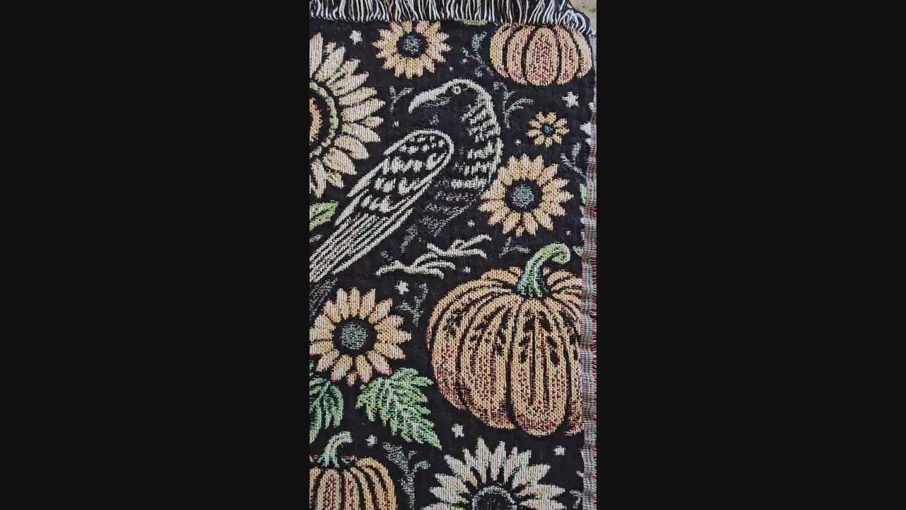 Autumn Crows Woven Blanket