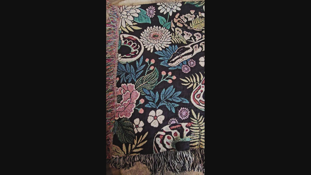 Floral Pythons Woven Blanket