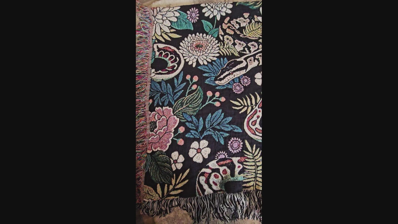 Floral Pythons Woven Blanket