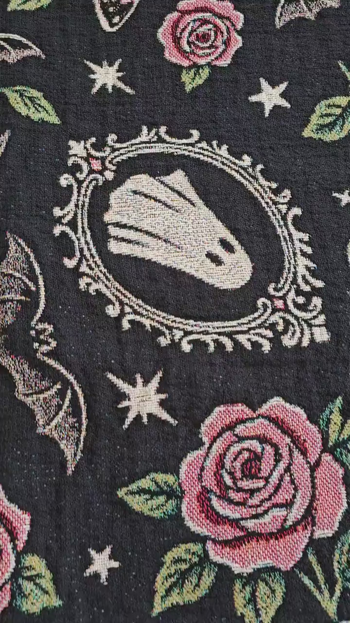 Floral Ghosts Woven Blanket