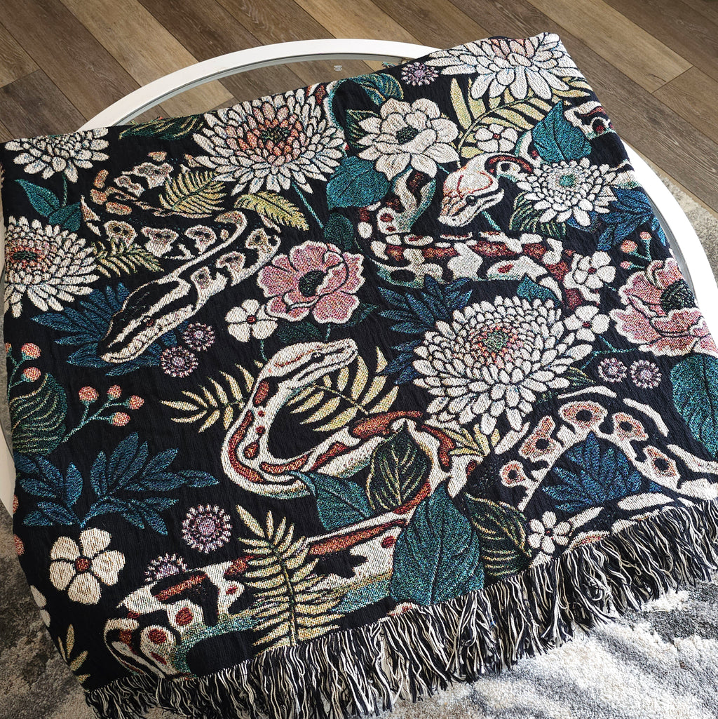 Floral Pythons Woven Blanket