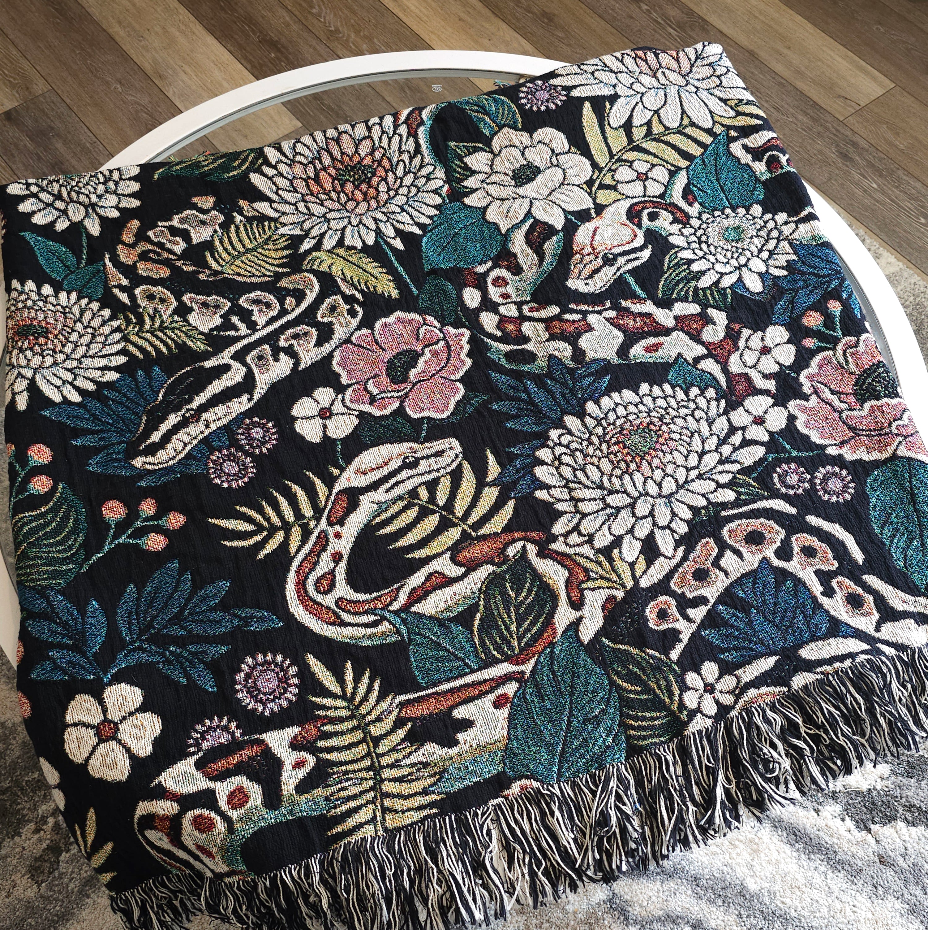 Floral Pythons Woven Blanket