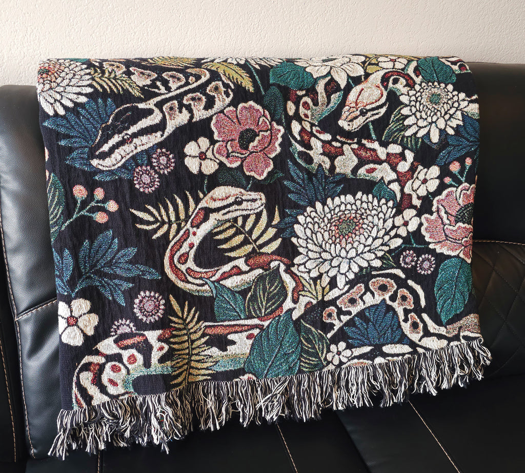 Floral Pythons Woven Blanket