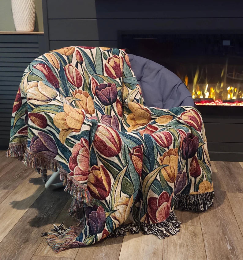 Tulips Woven Blanket